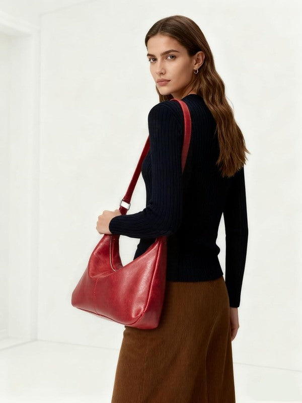 Hobo Bags for Women Vegan Leather Soft Foldable Shoulder Slouchy Tote Purse5