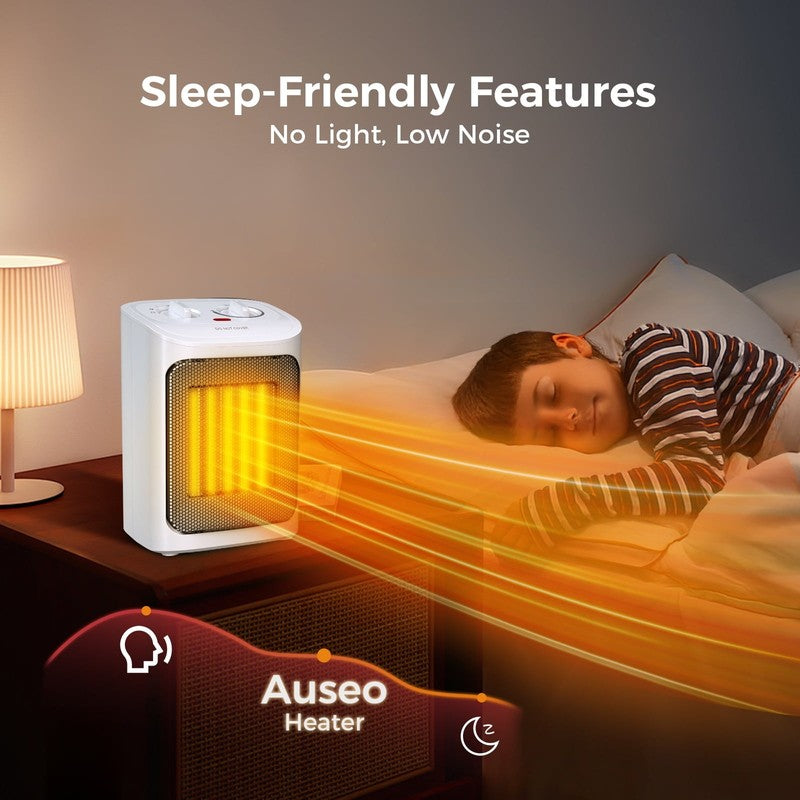 750W/1500W Ceramic Space Heater, 2S Heat, Small, Safe, for Indoor Use, White5