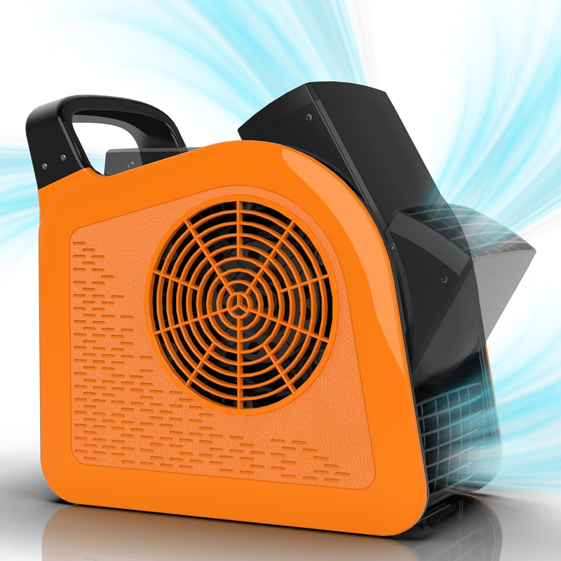 High Velocity Blower Fan 3-Speed Air Mover 355CFM 2 Outlets Portable Orange8