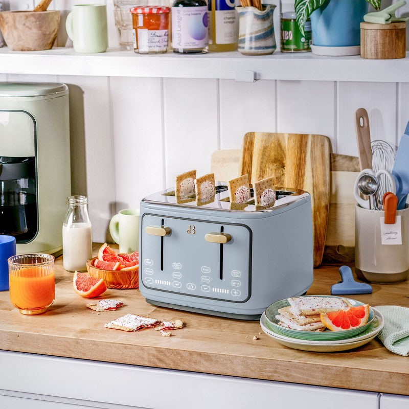 4-Slice Toaster with Touch-Activated Display, Cornflower Blue by Drew Barrymore4