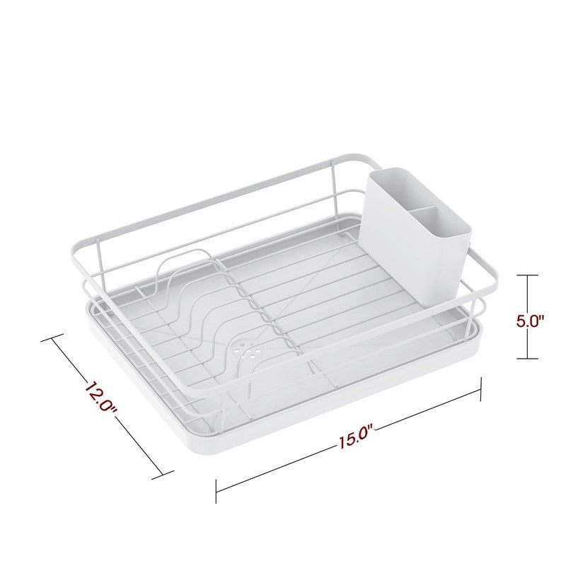 Large Compact Dish Drying Rack for Kitchen Counter White1