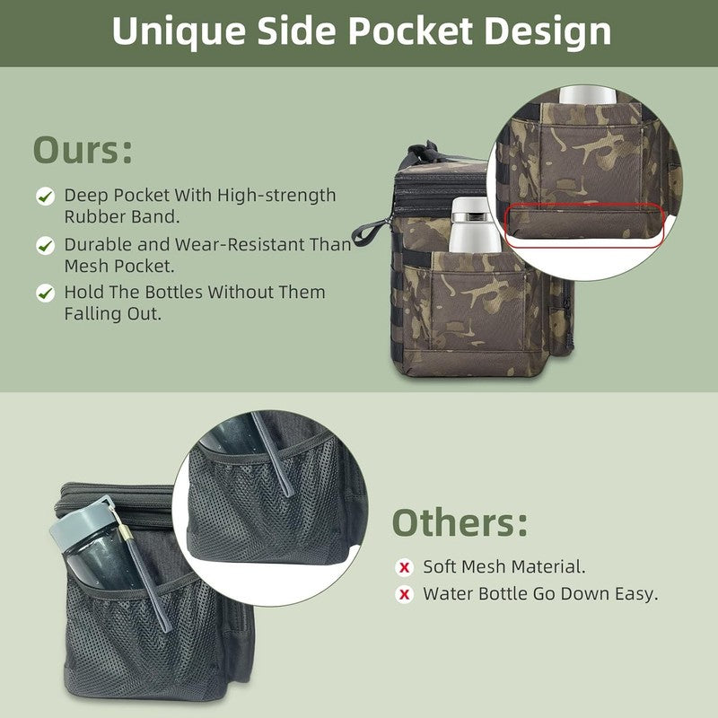 Large Expandable Insulated Lunch Bag 16L/24 Cans Black Camo3