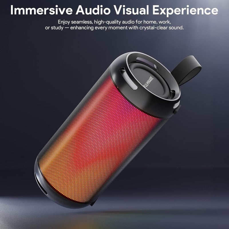 26W Bluetooth Speaker, IPX5 Waterproof, 16H Playtime, LED Lights, Black5