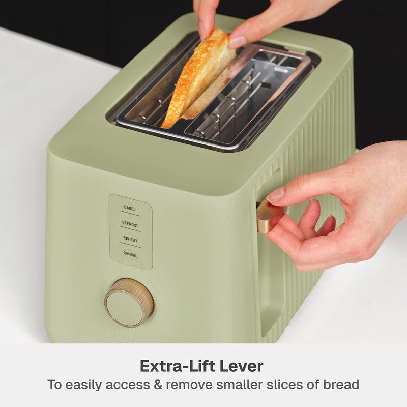 2-Slice Toaster, Extra-Wide Slots with Removable Crumb Tray, Eucalyptus Green6