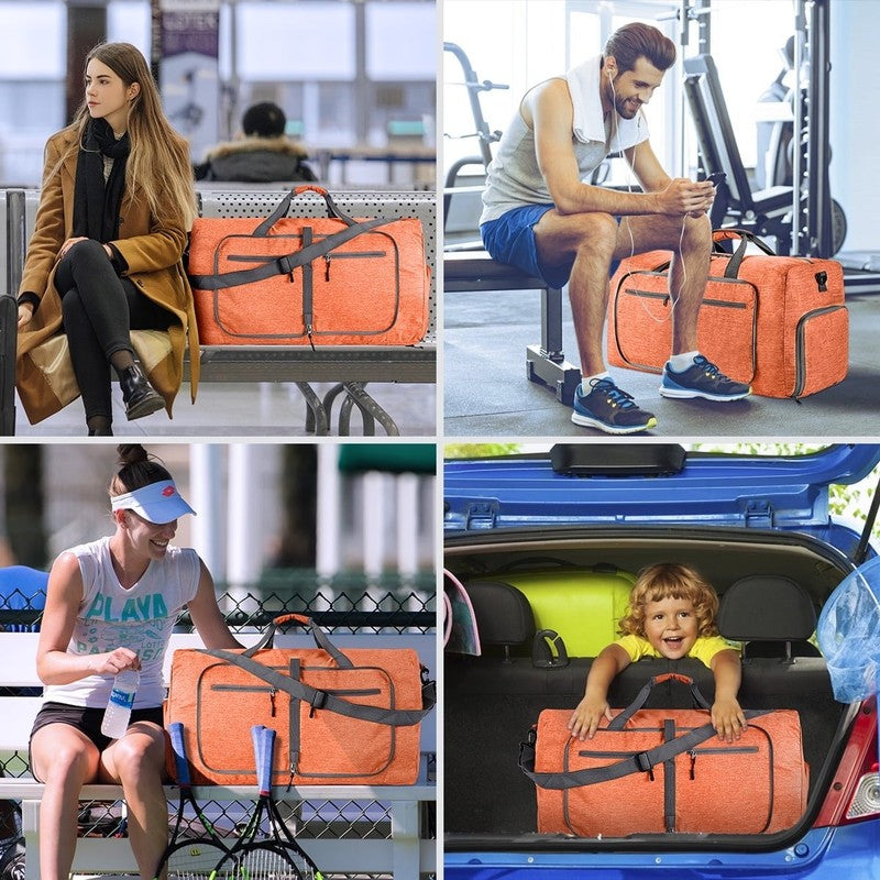 Travel Duffle Bag, 65L Foldable Weekender Bags for Women with Shoe Compartment,3