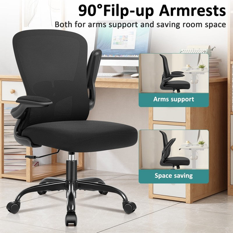 Office Chair, Ergonomic Desk Chair with Adjustable Lumbar Support, High Back Mes2