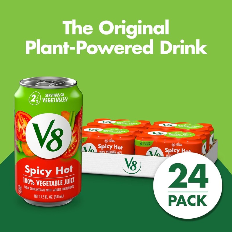 Spicy Hot 100% Vegetable Juice, 11.5 Fl Oz Can (24 Pack)2