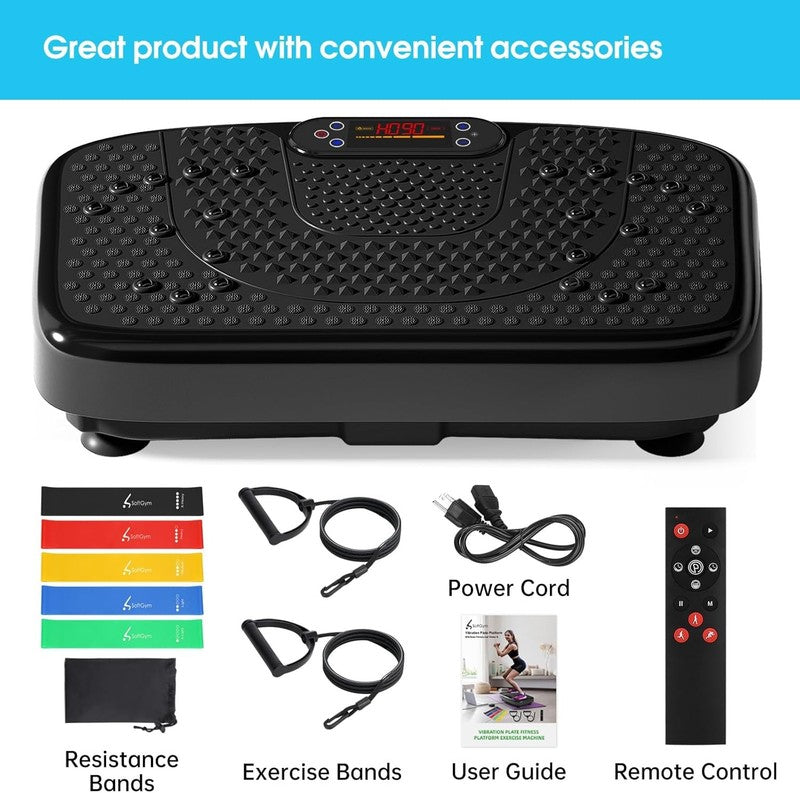 Vibration Plate Exercise Machine 450lb Whole Body Workout w/ Bands7