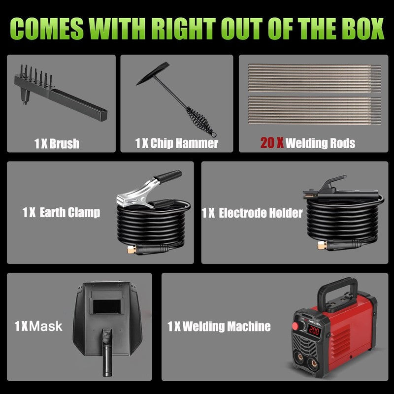 200A Stick Welder 110V ARC Portable IGBT Inverter Hot Start Anti Stick Kit5