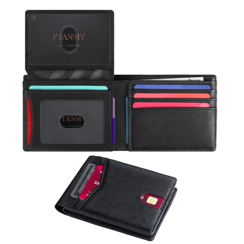 Wallet for Men, Slim Leather Rfid Blocking Mens Wallet with 2 ID Windows, Bifold8
