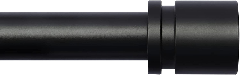 Adjustable Black Curtain Rods 16-60" with Stylish Aluminium Finials0
