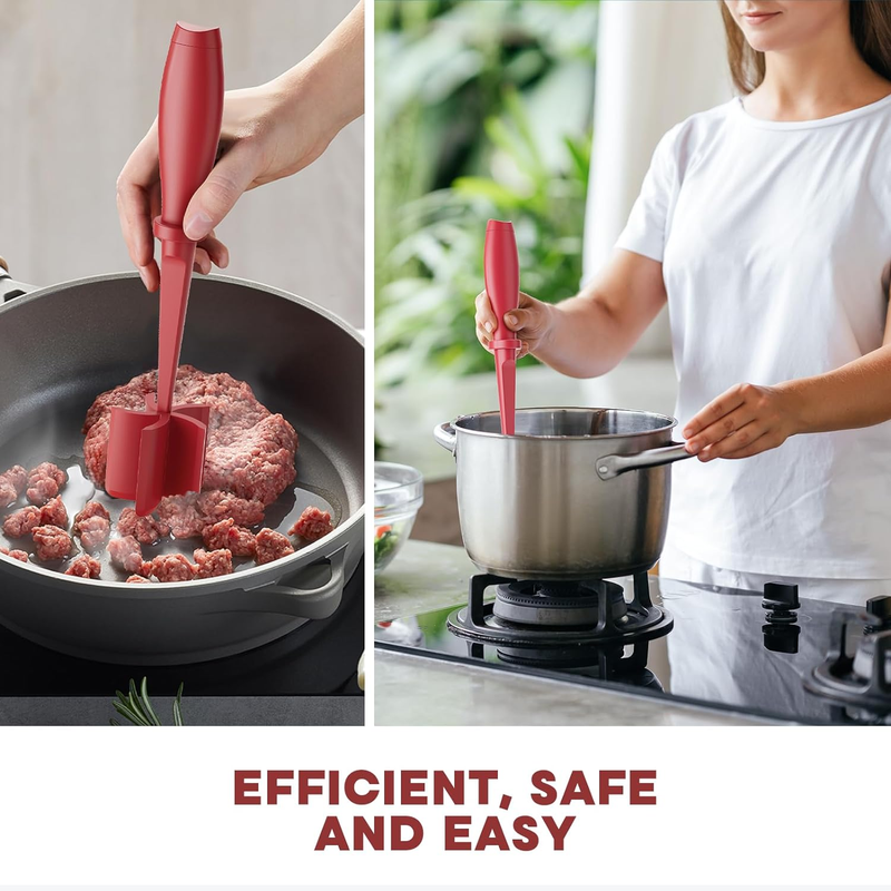 Meat Chopper Hamburger Smasher Ground Beef Grinder Tool Red Kitchen5