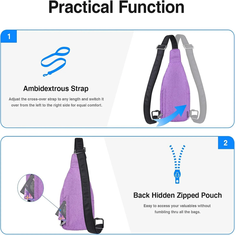 Unisex anti Theft Travel Hiking Walking Sling Cross Body Shoulder Chest Bag1