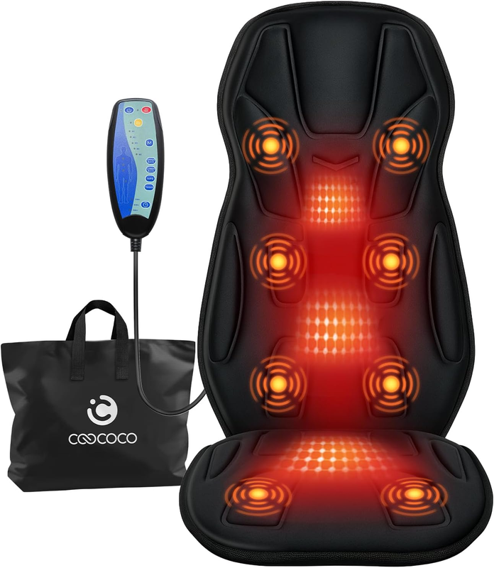 8 Motor Massage Seat Cushion w/ Heat 5 Modes Back Chair Pad Home Office8