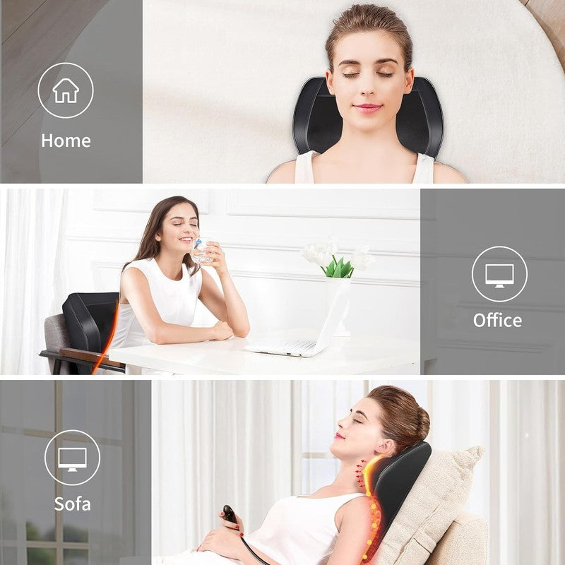 Back Massager with Heat, 3D Kneading Massage Pillow for Back, Neck, Shoulder, Le7