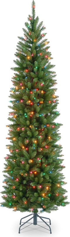 6.5ft Pre Lit Kingswood Fir Slim Artificial Christmas Tree 250 Multicolor Lights11