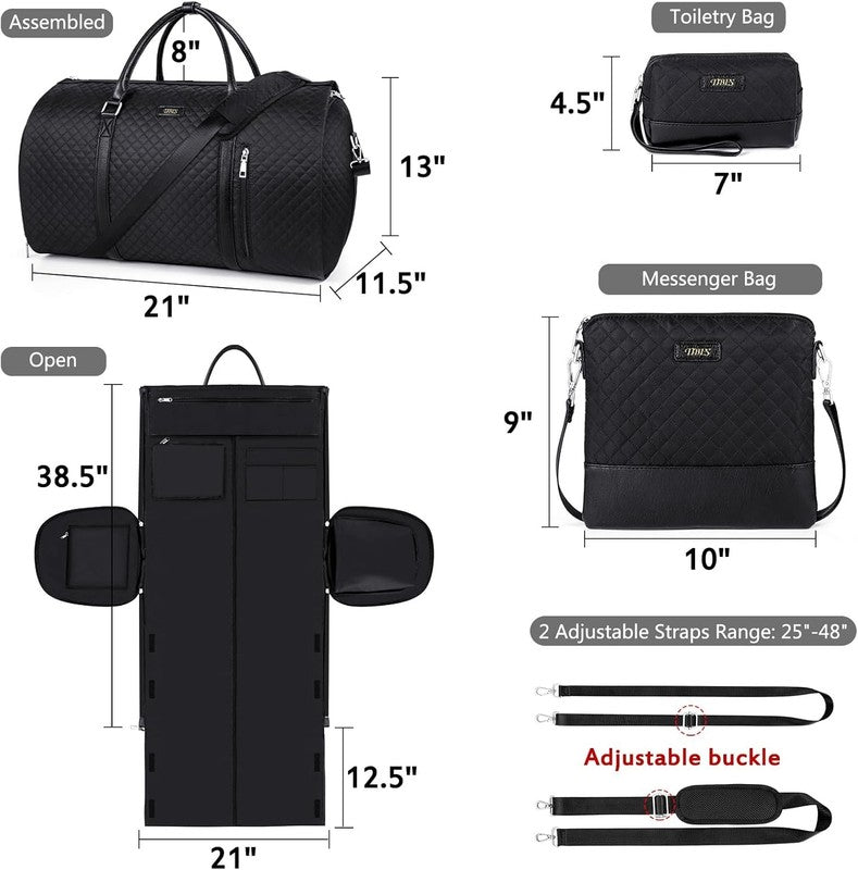 2in1 Garment Duffle Bag w/ Shoe Compartment 4Pc Set Travel Carry On4