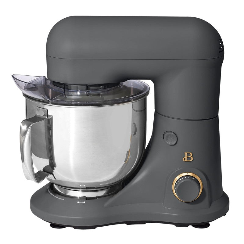 Beautiful 5.3 QT Stand Mixer w/ Flat Beater, Dough Hook by Drew Barrymore Gray0