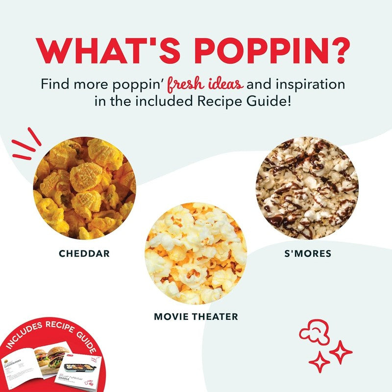 Fresh Pop Popcorn Maker   Oil Free, Air Popcorn Popper   with Measuring Cup & Re7