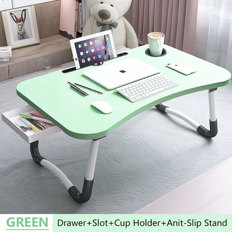 Foldable Lap Desk, 23.6 Inch Portable Wood Laptop Desk Table Workspace Organizer7