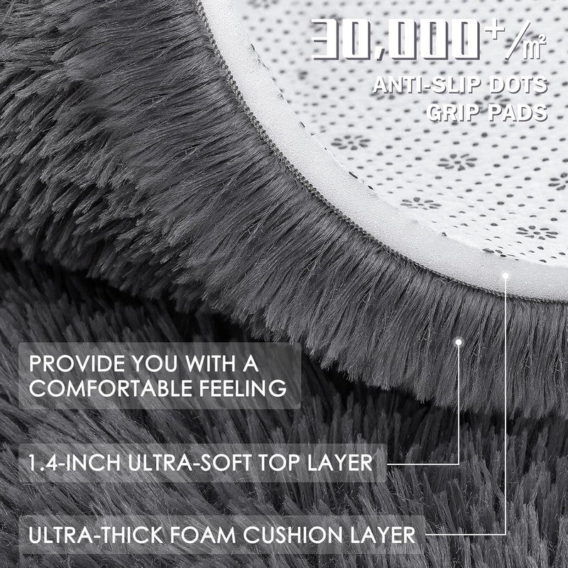 Area Rugs for Living Room Bedroom, Machine Washable 4X5.9 Ft Soft Fluffy Shaggy 7