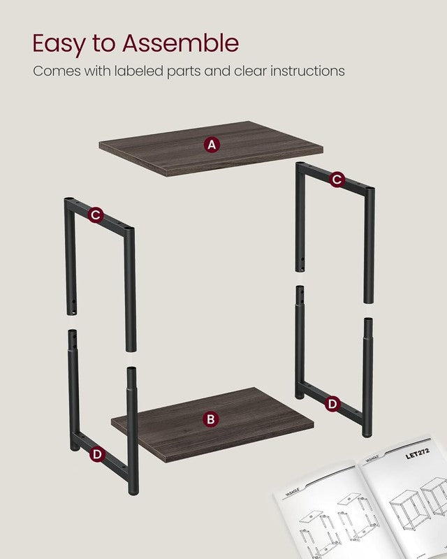 Set of 2 Side Tables Small End Tables Nightstand Living Room Bedroom Chestnut7