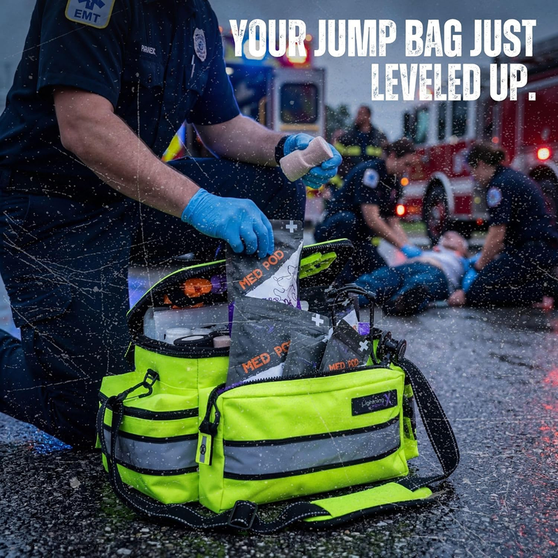 Lightning X EMT Bag LXMB25 Fully Stocked 240+ EMS Trauma Kit Fluorescent Yellow1