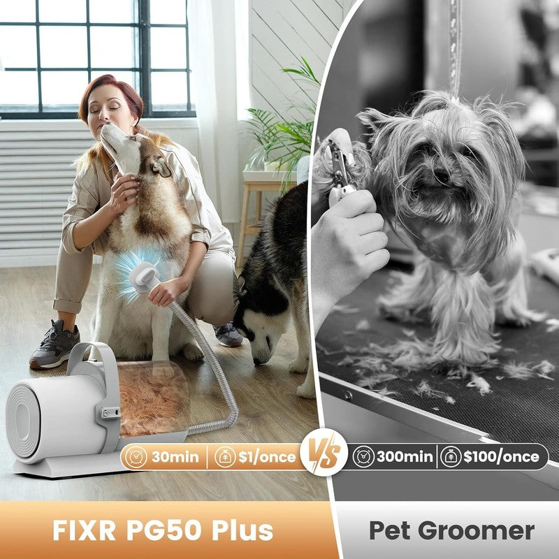 Dog Grooming Vacuum Kit 11000Pa Clipper Nail Grinder 7 Tools 2.5L6