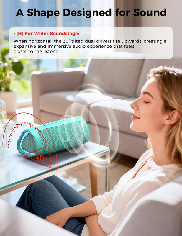 Portable Bluetooth Speaker 20W Wireless IPX5 Waterproof 24H Playtime7