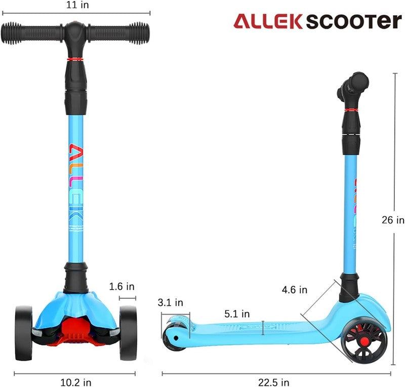 Kick Scooter B02 Lean 'N Glide Wide PU Light Up Wheels 4 Heights Aqua Blue5