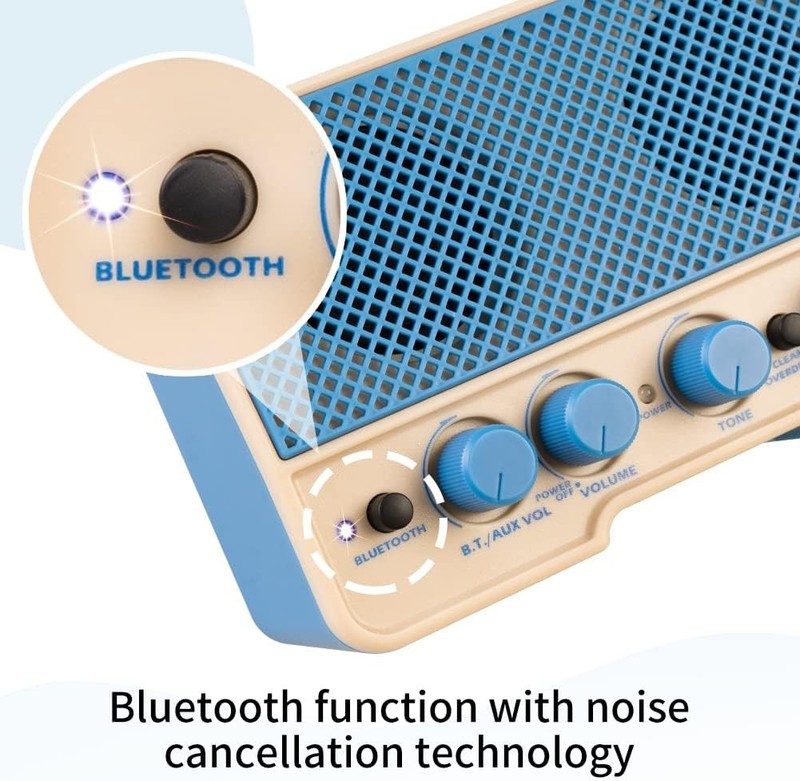 JA-02 II Mini Guitar Amp, 5W Bluetooth Rechargeable Practice Amplifier (Blue)5