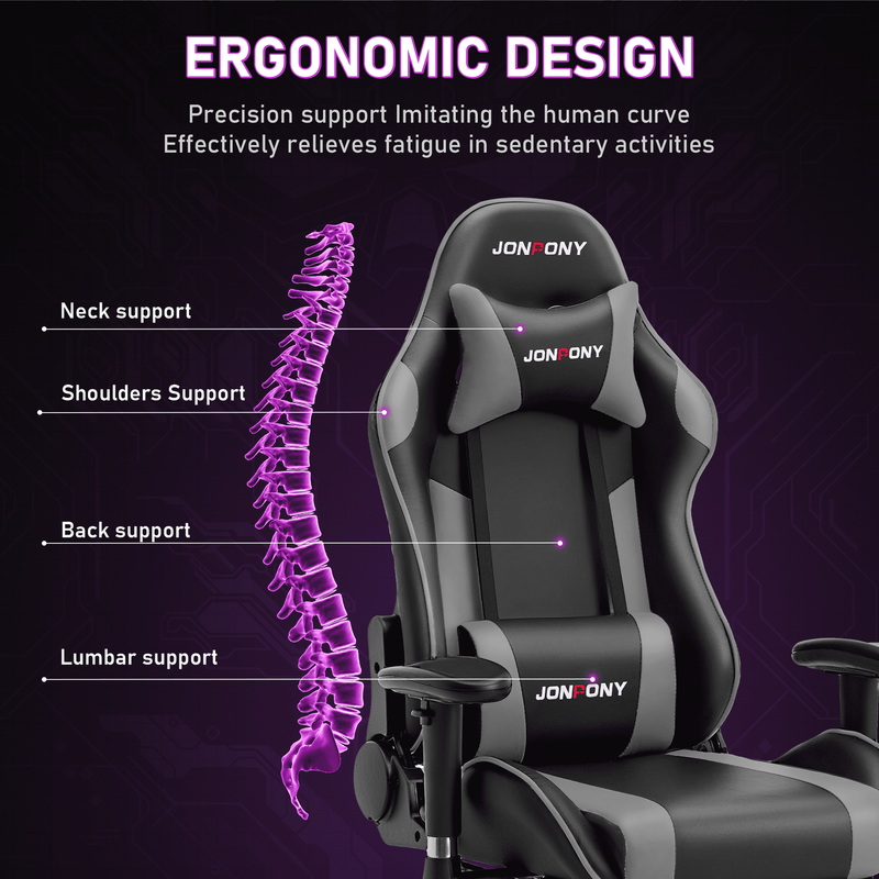 Game Chair,Ergonomically Designed Computer Chair with Headrest and 2D Armrests,W2