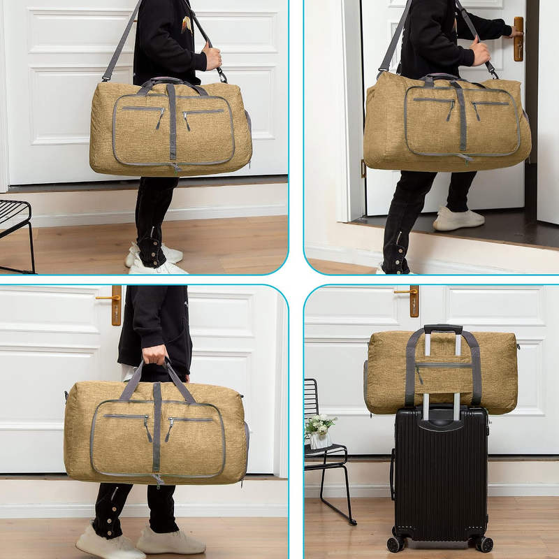 Foldable Travel Duffle Bag 65L 85L 115L Waterproof Weekender Shoe Pocket4