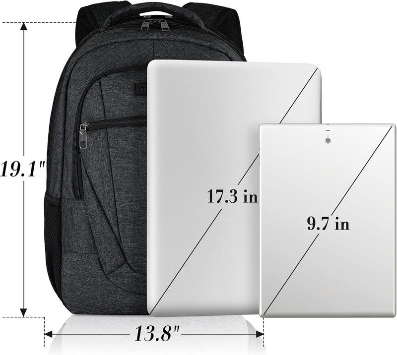 17" Travel Laptop Backpack Extra Large Water-Resistant USB Charging Black5