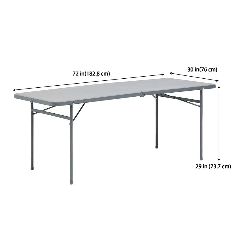 6 Foot Bi Fold Plastic Folding Table Gray1