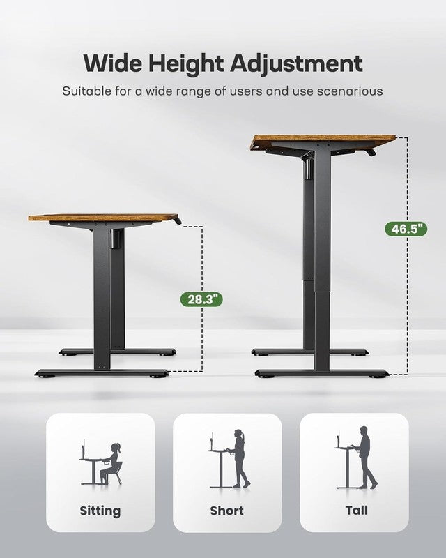 48"x24" Electric Standing Desk Adjustable Height Sit Stand Office Rustic Brown2