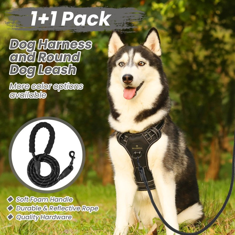 No Pull Dog Harness & Leash Set, Reflective Adjustable Soft Vest Small4