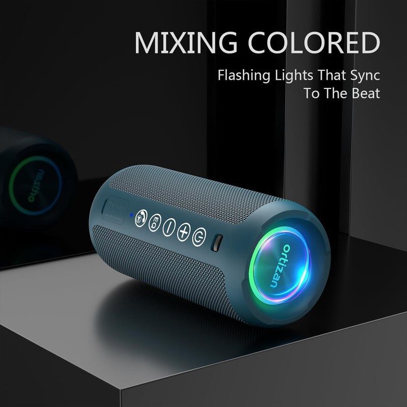 Bluetooth Speaker 24W, IPX7 Waterproof, Deep Bass, LED, 30H Playtime, Blue1