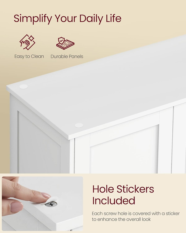 Shaker Floor Storage Cabinet 4 Door 2 Shelves Tall Organizer Cloud White5