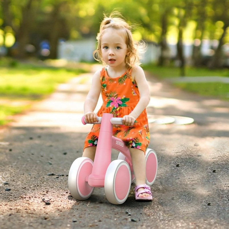 Baby Balance Bike 12 24M, 4 Wheel First Bike for 1 Year Old Birthday Gift Pink6