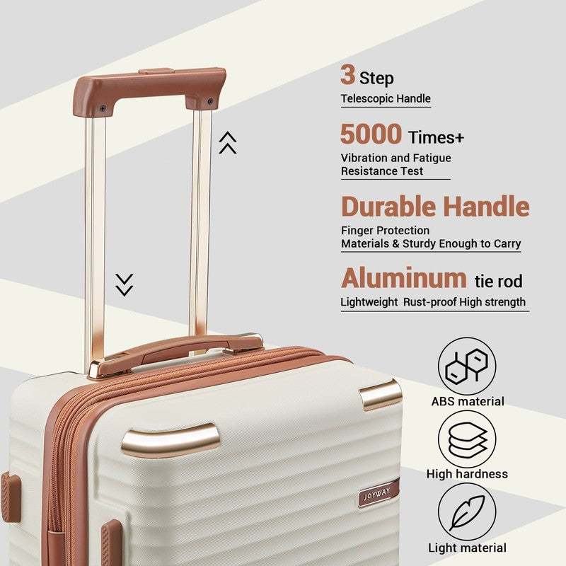 3Pc Carry On Luggage Set TSA Lock Spinner Wheels Leather Travel Bag5
