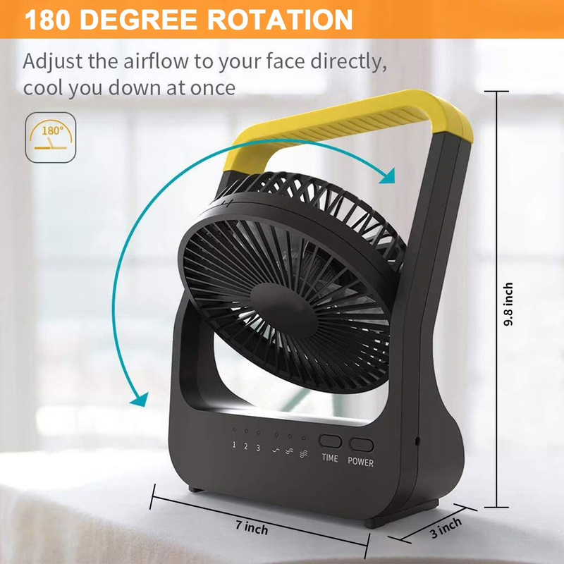 Battery Operated Portable Fan D Cell USB Powered Desk Camping Fan 5" New1