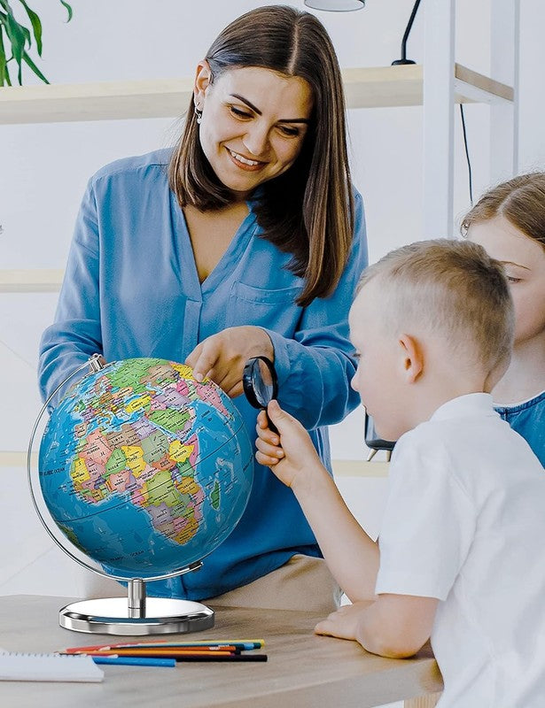 9in Illuminated World Globe w/ Stand LED Constellation Night Light Base5