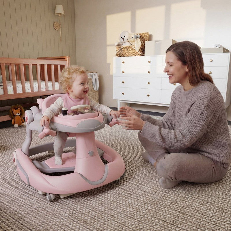 5-In-1 Musical Baby Walker with Wheels, Foldable Baby Walker for Boys Girls, Pin7