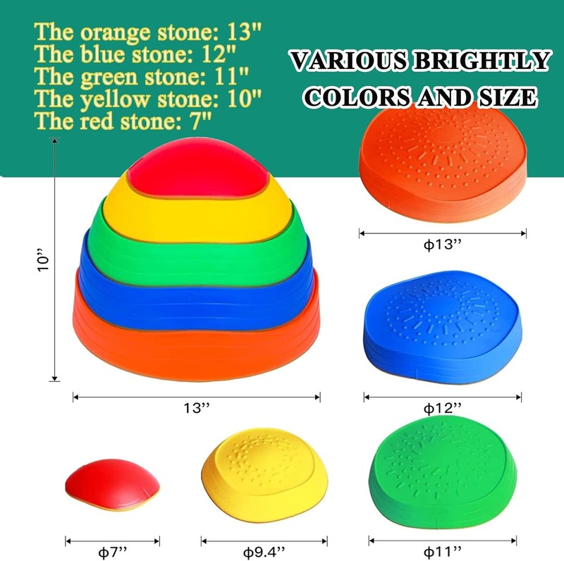 10pcs Kids Balance Stepping Stones Obstacle Course Non Slip Outdoor4