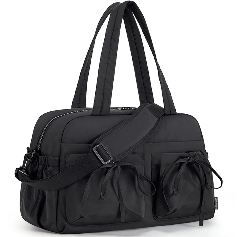 Travel Duffel Bag for Women, Lightweight Fashion Tote Handbag with Bowtie, Water10