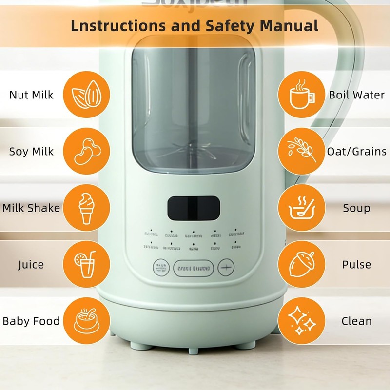 Nut Milk Maker & Multi Function Blender   1L Large Capacity, Self Cleaning, for 2