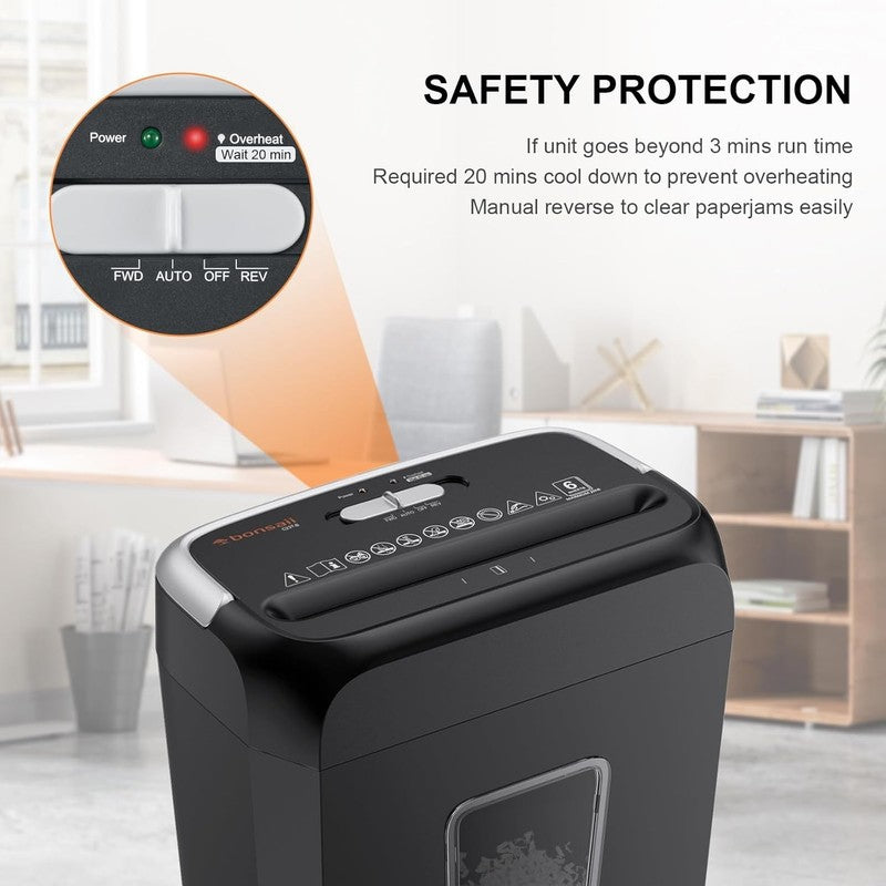 Compact 6-Sheet Crosscut Paper Shredder with 3.4 Gal Wastebasket - C237-B4