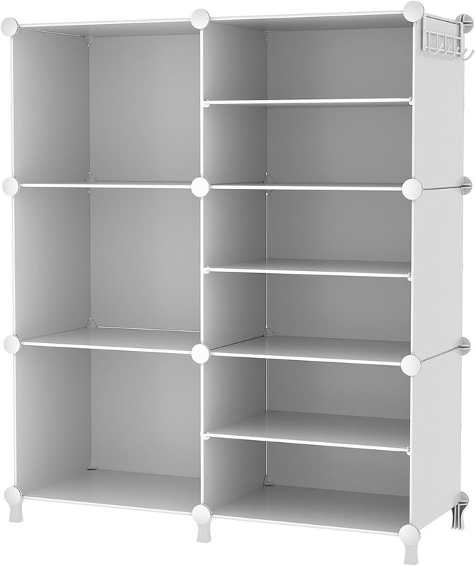 6 Cube Closet Organizer, Portable Storage Shelves for Clothes, White9
