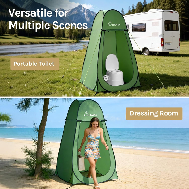 Pop Up Shower Tent Camping Portable Privacy Changing Ventilated Carry Bag Green4